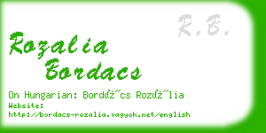 rozalia bordacs business card